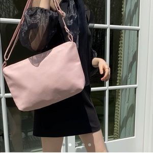 pink faux leather purse
